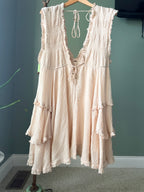 Free People blush pink boho maxi dress size M front