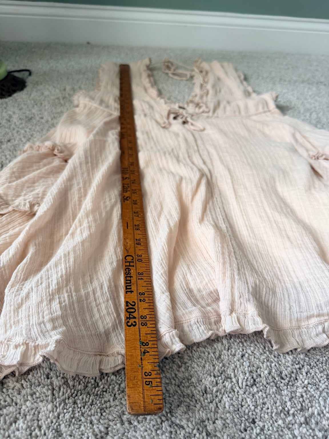 Free People blush maxi dress length measurement