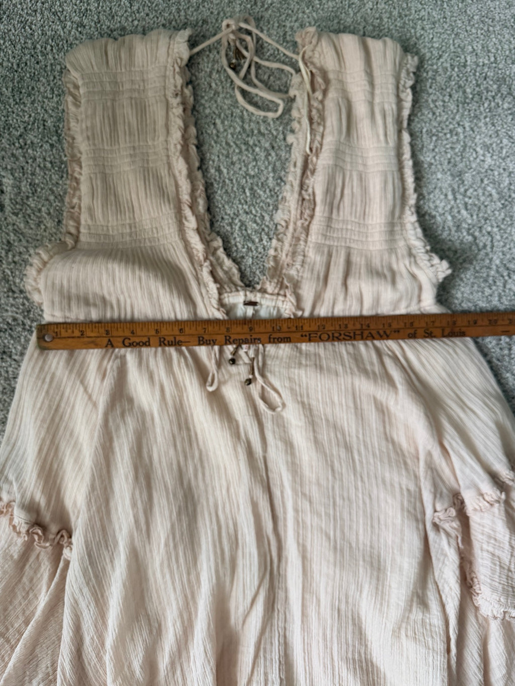 Free People blush maxi dress width measurement