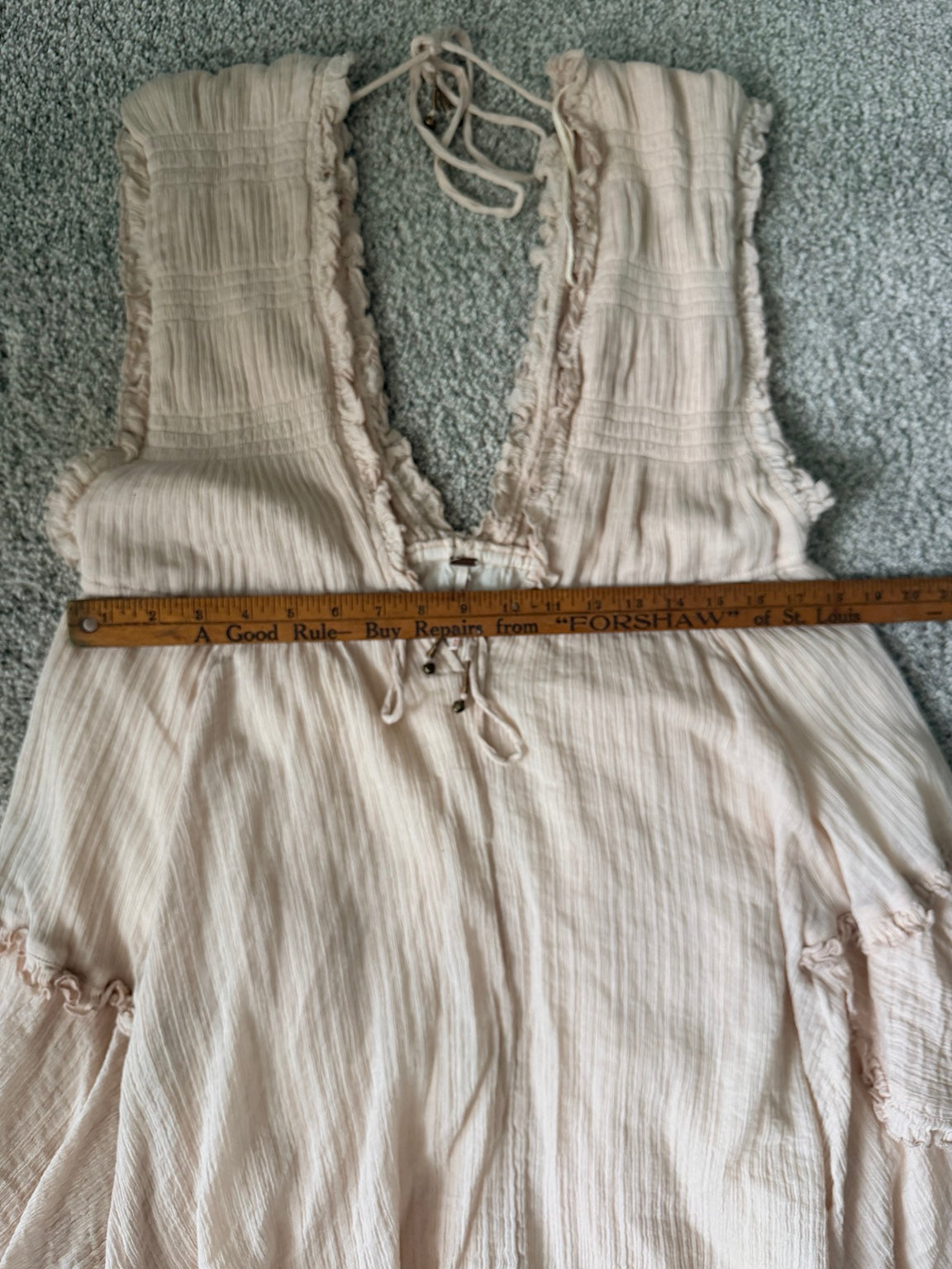 Free People blush maxi dress width measurement