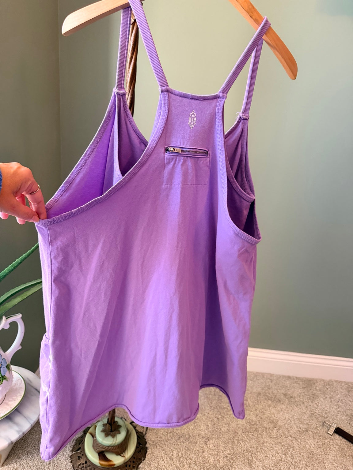Free People Movement purple Hot Shot mini dress romper back