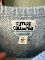Future Collective blue cable knit set detail