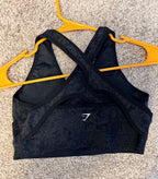 Gymshark black seamless cross-back sports bra size M back
