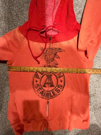 We The Free Free People Faded Orange Eagle Graphic Zip Hoodie Womens L GT-0211
