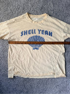 GT-0116 Aerie Shell Yeah Oversized Graphic Tee M Yellow Seashell Beach