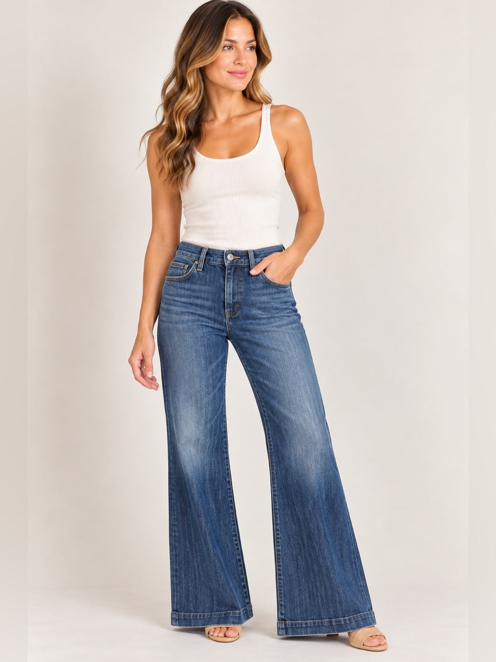Citizens of Humanity Ingrid High Rise Wide Leg Jeans Size 30 Blue Denim
