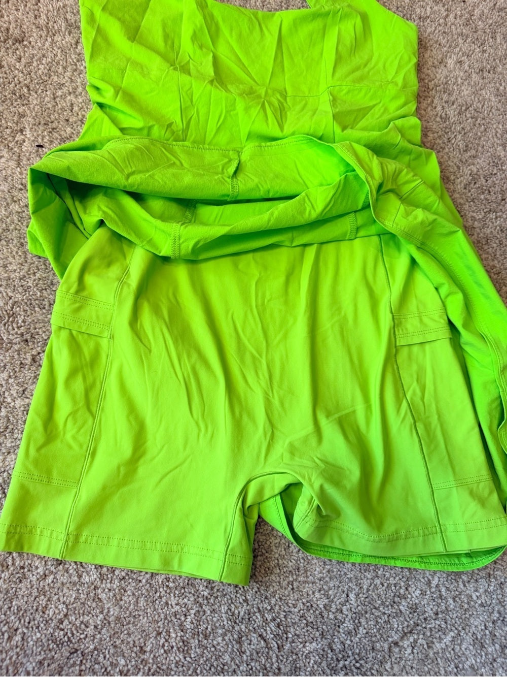 Outdoor Voices Neon Green Crossback Active Tank Dress