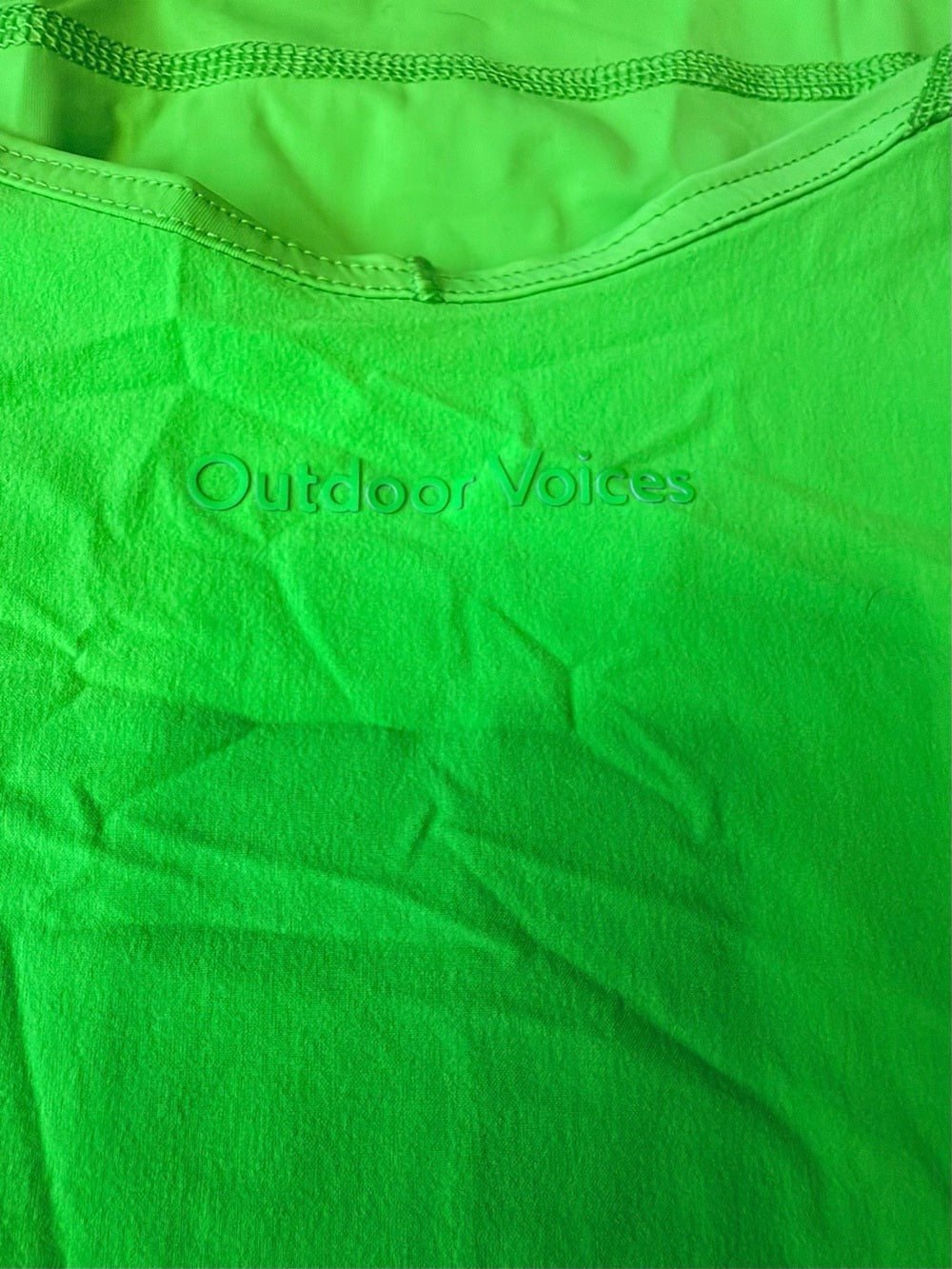 Outdoor Voices Neon Green Crossback Active Tank Dress