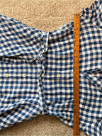 GT-0128 Polo Ralph Lauren 100% Linen Gingham Maxi Shirt Dress 14 Belted