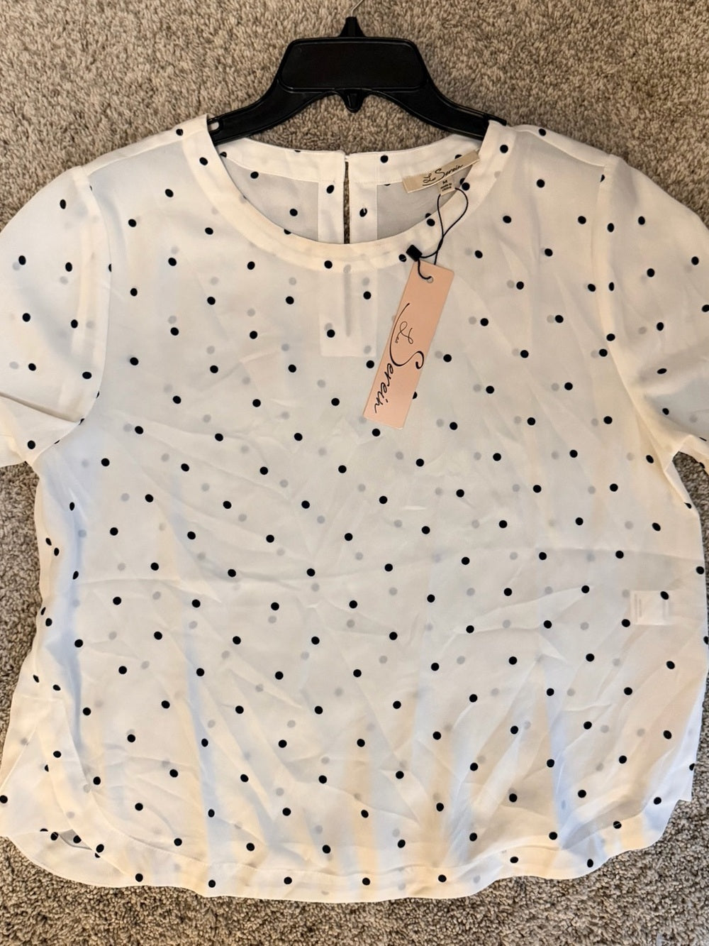 GT-69 Polka Dot Short Sleeve Blouse in White by Lee Soleil