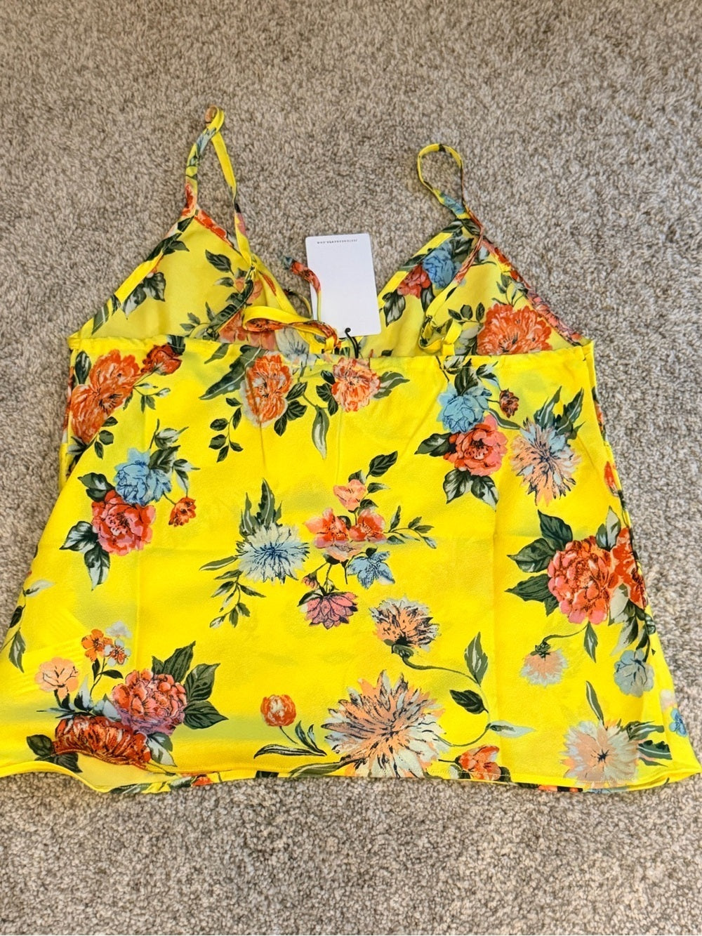 GT-60 J.O.A. Yellow Floral Tie-Front Camisole