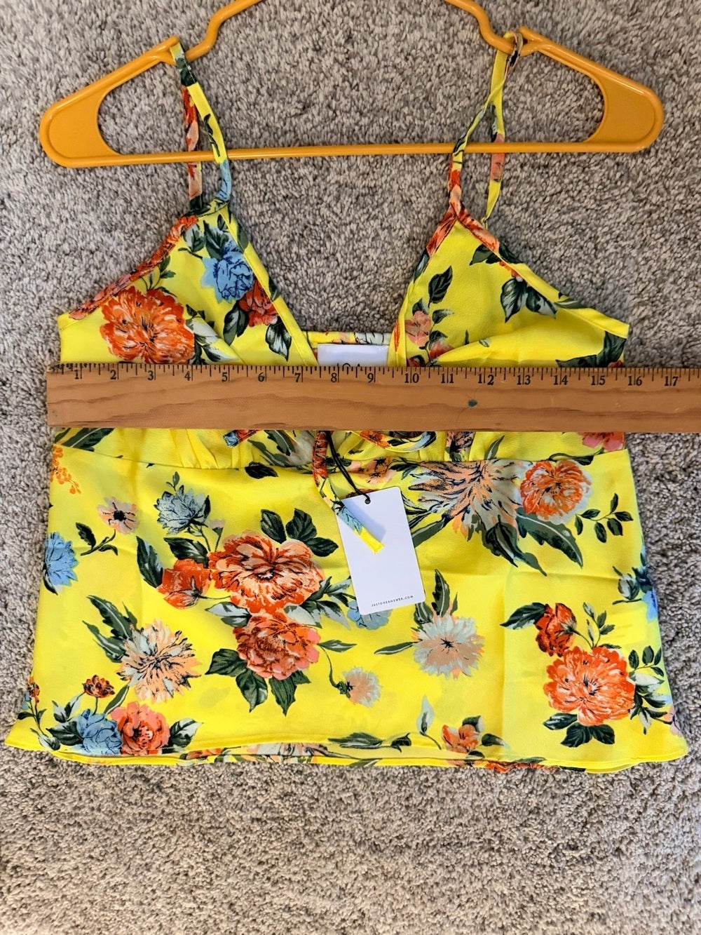 GT-60 J.O.A. Yellow Floral Tie-Front Camisole