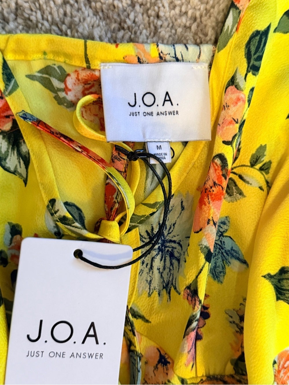 GT-60 J.O.A. Yellow Floral Tie-Front Camisole