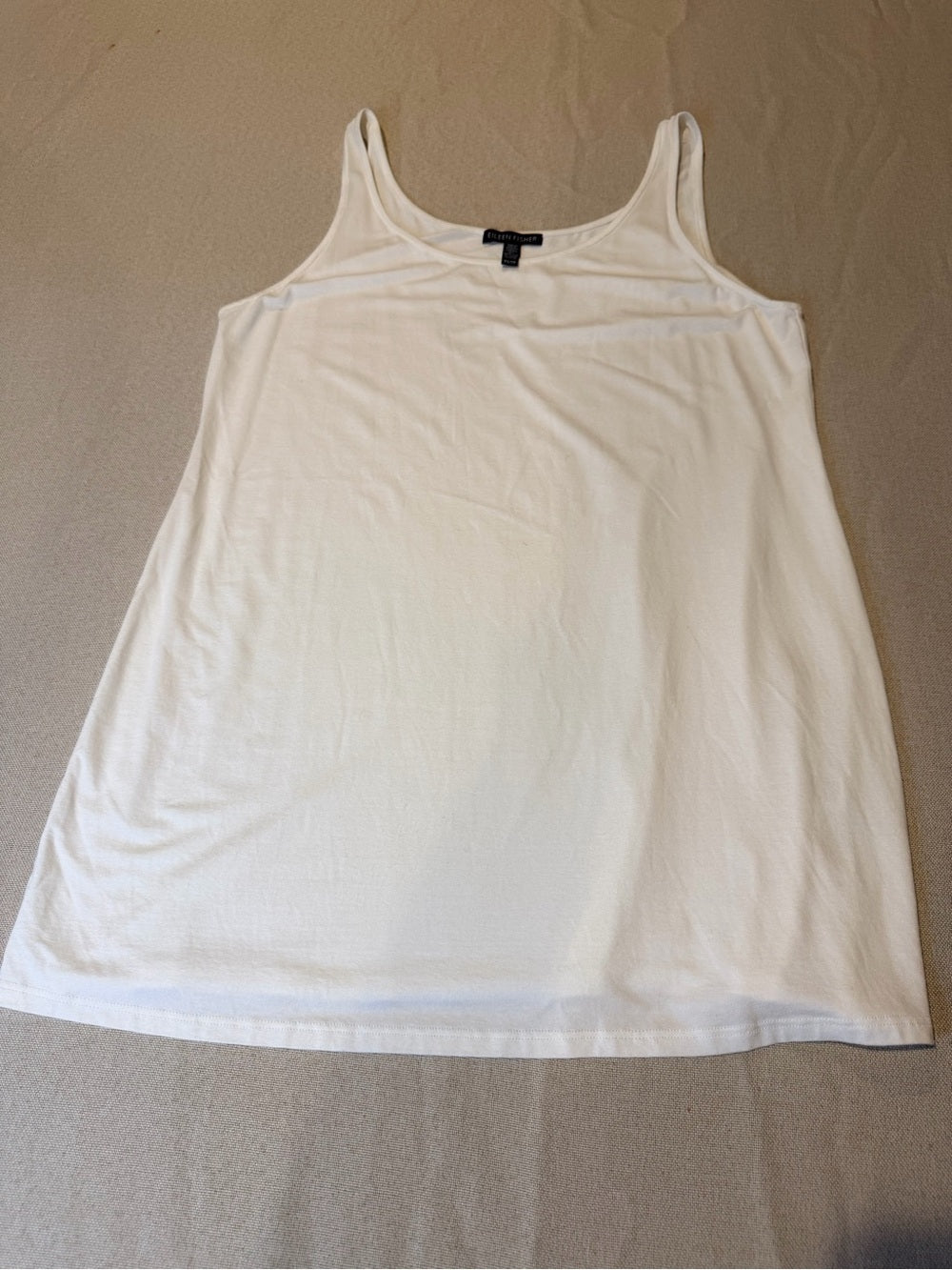 GT-4 Eileen Fisher Cream Scoop Neck Tank Top XS Minimalist Layering