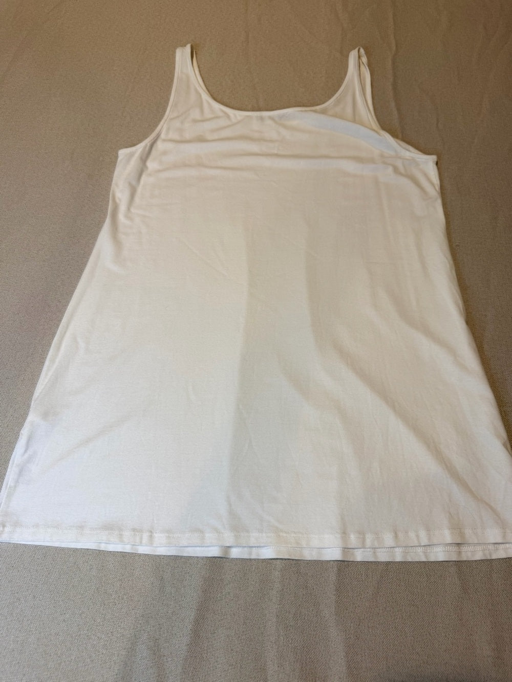 GT-4 Eileen Fisher Cream Scoop Neck Tank Top XS Minimalist Layering