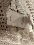 GT-0233 J.Jill Ivory Geometric Open Knit Sweater Women’s M Boho Cotton