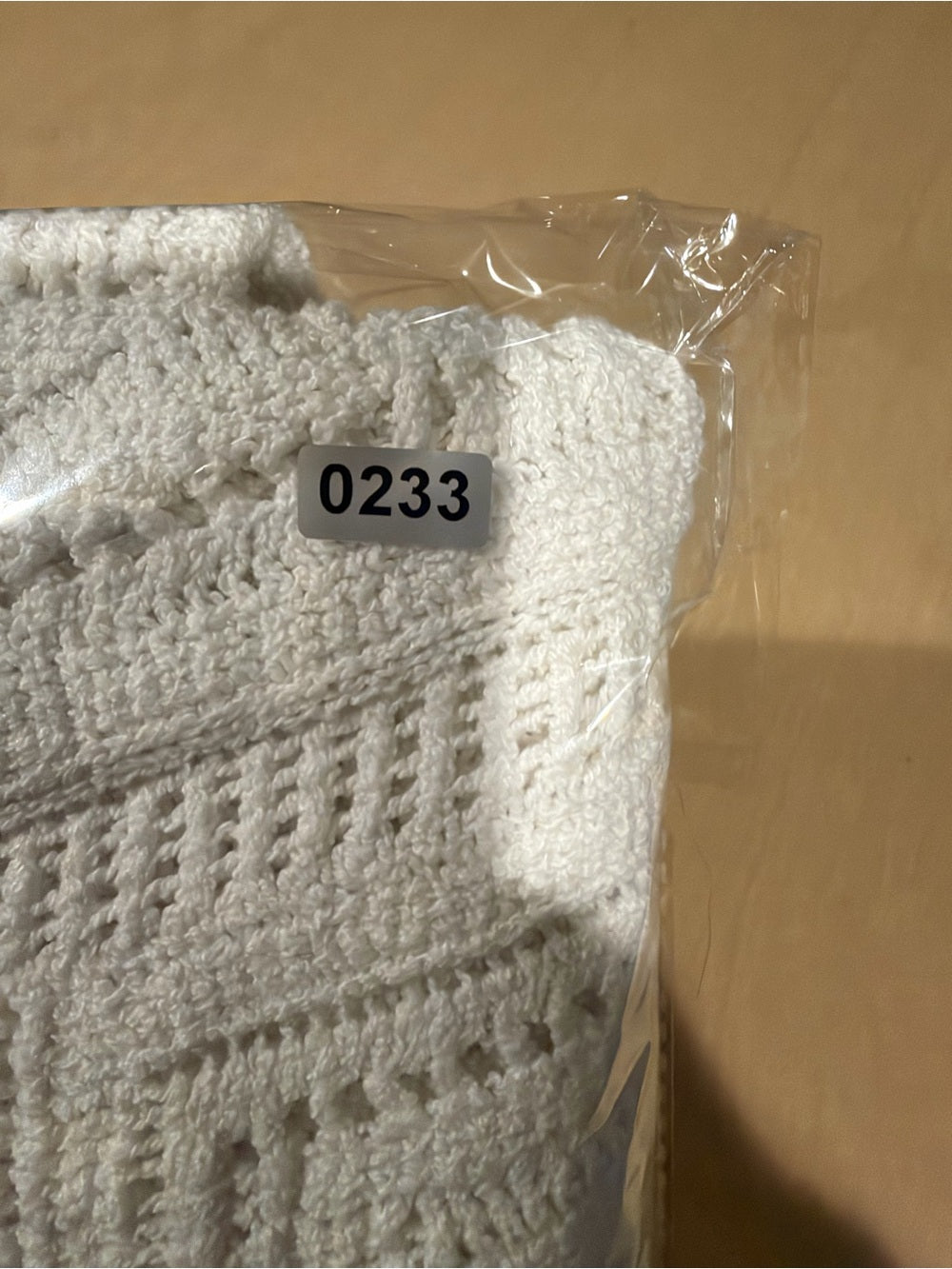 GT-0233 J.Jill Ivory Geometric Open Knit Sweater Women’s M Boho Cotton
