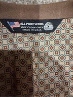 Vintage USA Made 100% Wool Brown Blazer Gold Crest Buttons Men’s L