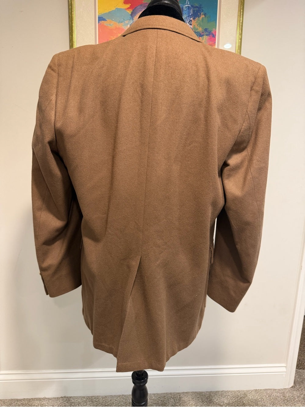 Vintage USA Made 100% Wool Brown Blazer Gold Crest Buttons Men’s L