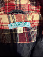 Aloha Bee Navy Hooded Utility Jacket Women’s L Plaid Lined