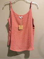 GT-75 Blu Pepper Coral Pink Polka Dot Cami Adjustable Strap Flowy Tank Top NWT