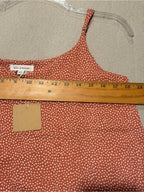 GT-75 Blu Pepper Coral Pink Polka Dot Cami Adjustable Strap Flowy Tank Top NWT