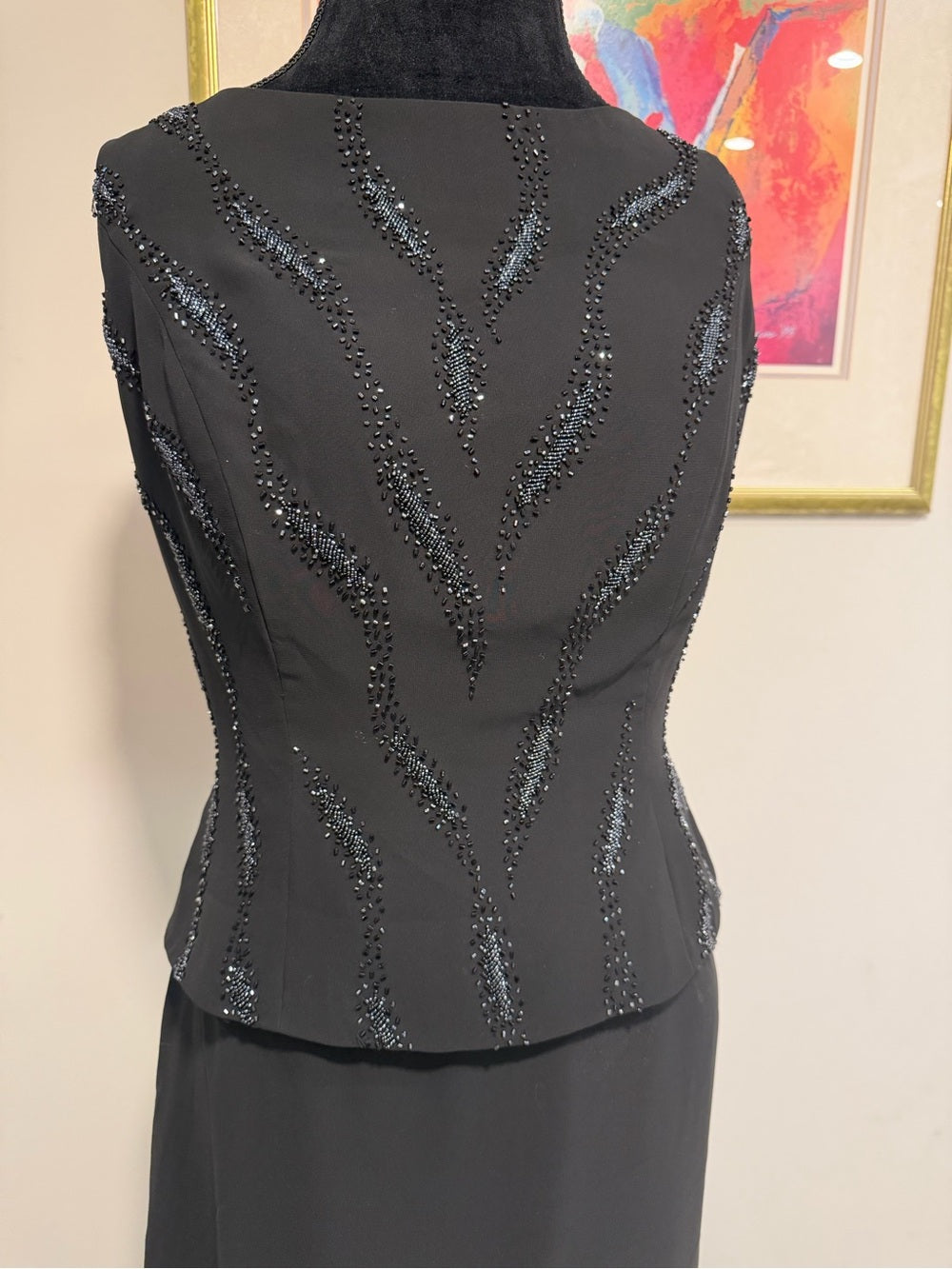 Jade by Jasmine Black Beaded Evening Gown Formal Dress