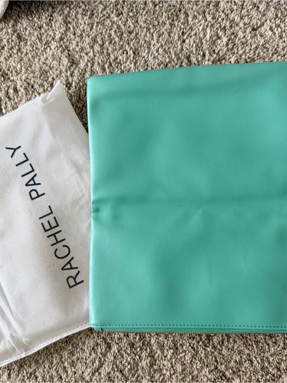 Rachel Pally Peach Floral Fold-Over Clutch with Teal Accents