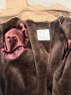 Vintage London Fog Maincoat Tan Faux Fur Lined Trench Coat Men’s 38 REG