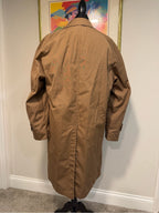 Vintage London Fog Maincoat Tan Faux Fur Lined Trench Coat Men’s 38 REG