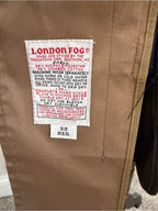 Vintage London Fog Maincoat Tan Faux Fur Lined Trench Coat Men’s 38 REG