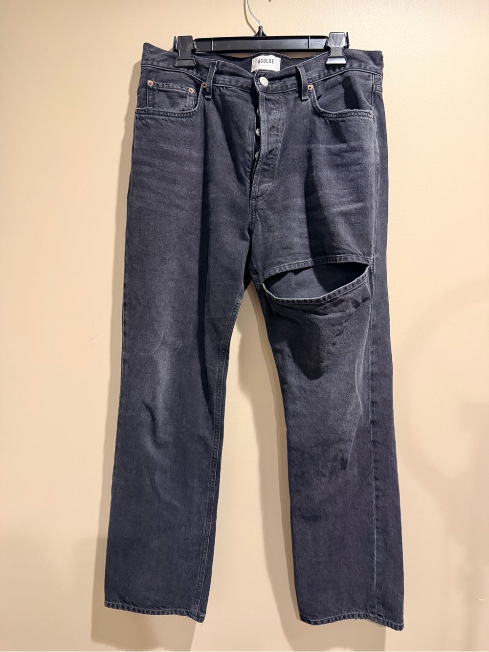 AGOLDE Black Straight Leg Jeans Size 31