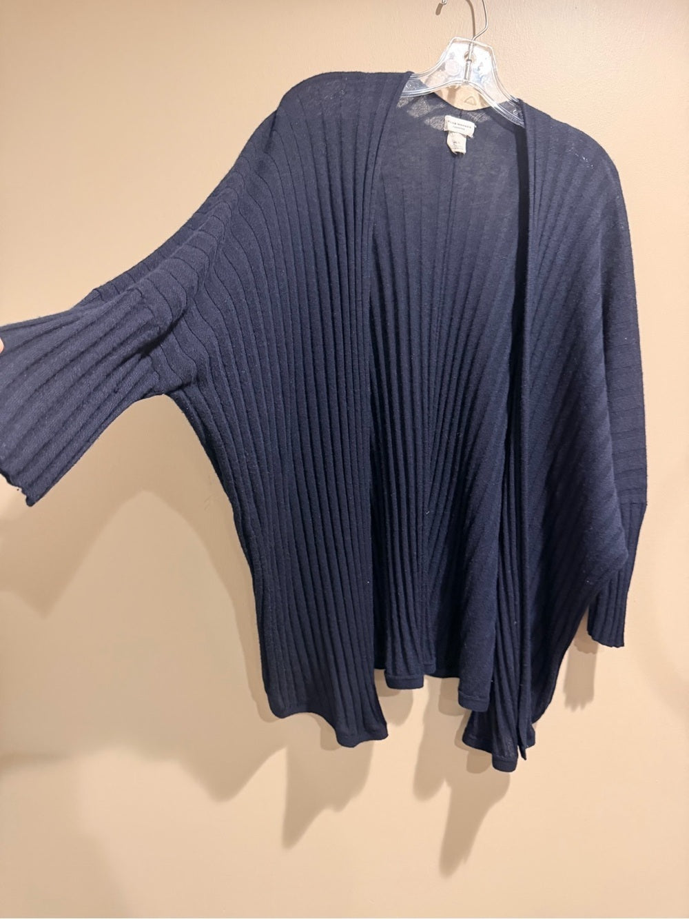 Club Monaco black cashmere Ribbed Open-Front Women's Cardigan