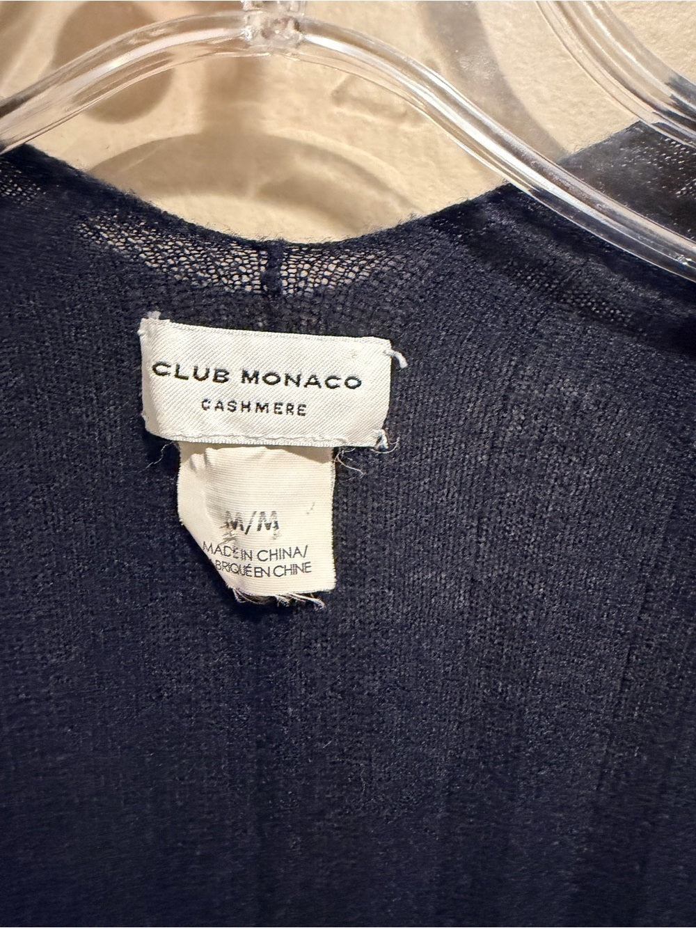 Club Monaco black cashmere Ribbed Open-Front Women's Cardigan