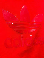 GT-0100 adidas Originals Red Trefoil Logo Short Sleeve Half Zip Tee Women’s