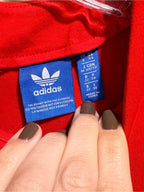 GT-0100 adidas Originals Red Trefoil Logo Short Sleeve Half Zip Tee Women’s