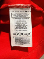 GT-0100 adidas Originals Red Trefoil Logo Short Sleeve Half Zip Tee Women’s