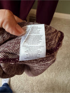 GT-0090 Maison Tara Plum Knit Top with Cream & Plum Patterned Skirt