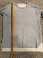 GT-0196 Vince Gray Wool Blend Crewneck Sweater M Ribbed Sleeve High Low