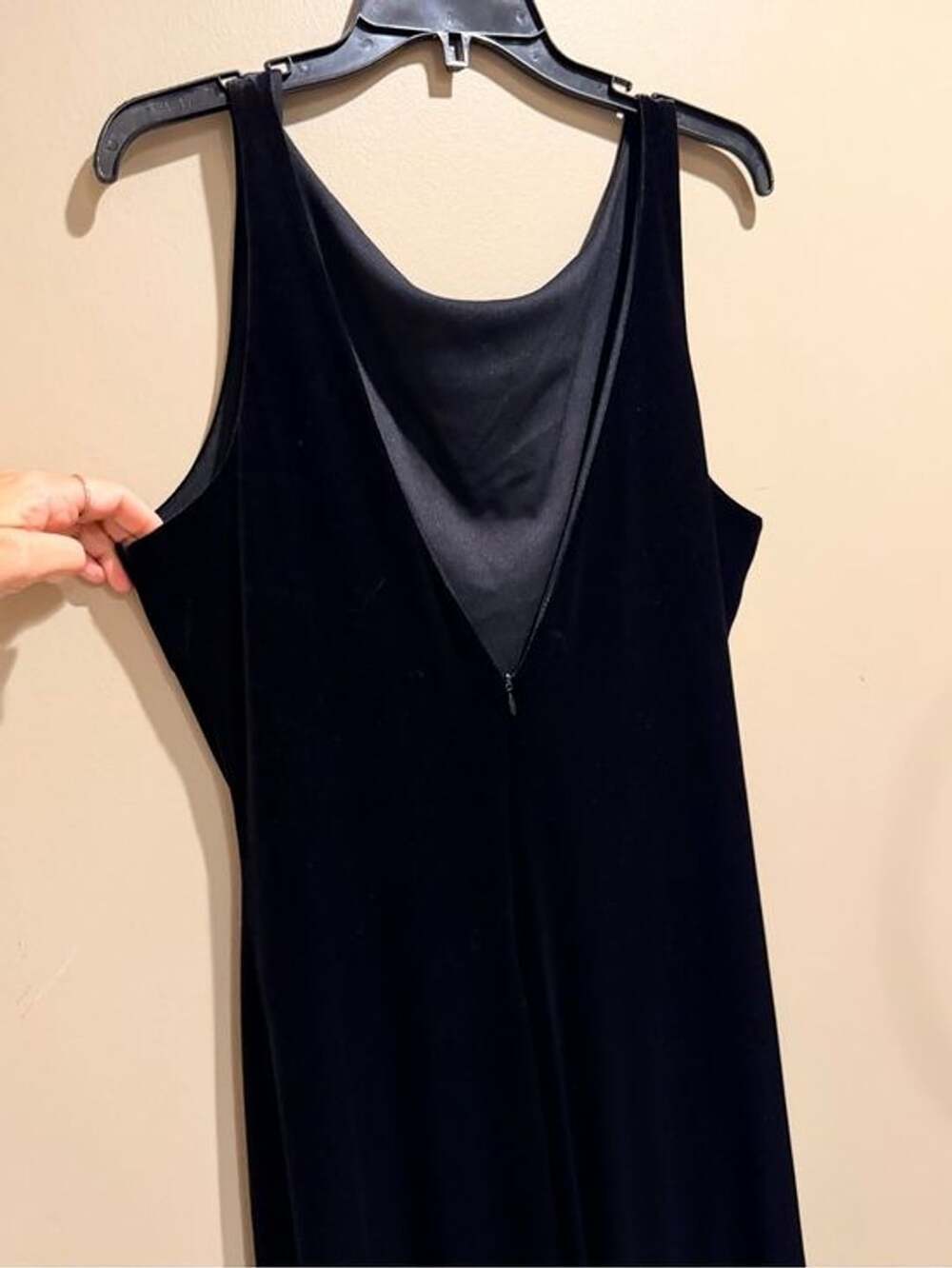 NWT BCBG Max Azria Black Velvet Draped Maxi Dress L $215