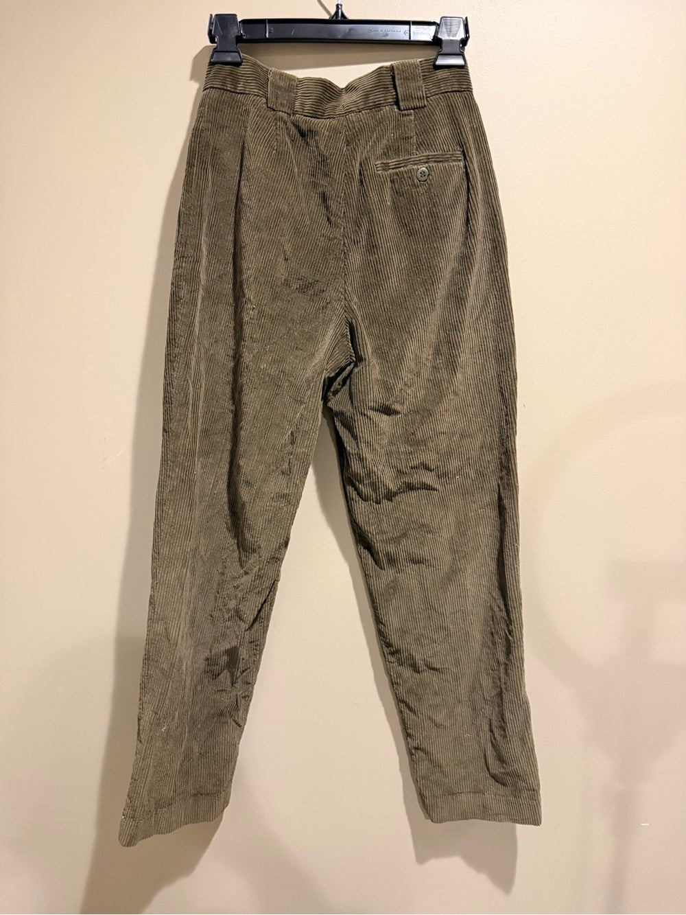 GT-0004 Vintage Giorgio Sant’Angelo Corduroy Pants Olive High Rise Pleated Size