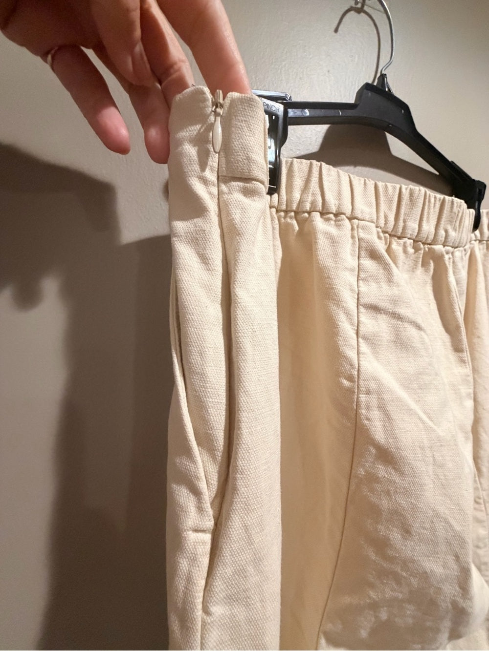 GT-0012 Eileen Fisher Organic Cotton Hemp Tapered Pants Cream Large