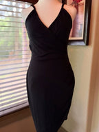 GT-0191 NWT 41 Hawthorn Black Draped Asymmetrical Dress Size XL