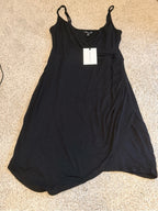 GT-0191 NWT 41 Hawthorn Black Draped Asymmetrical Dress Size XL