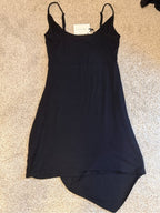 GT-0191 NWT 41 Hawthorn Black Draped Asymmetrical Dress Size XL