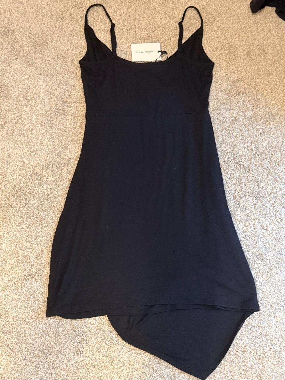 GT-0191 NWT 41 Hawthorn Black Draped Asymmetrical Dress Size XL
