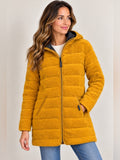 Giesswein Austria Wool Hooded Coat 16 Mustard Yellow Quilted