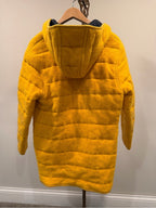 Giesswein Austria Wool Hooded Coat 16 Mustard Yellow Quilted
