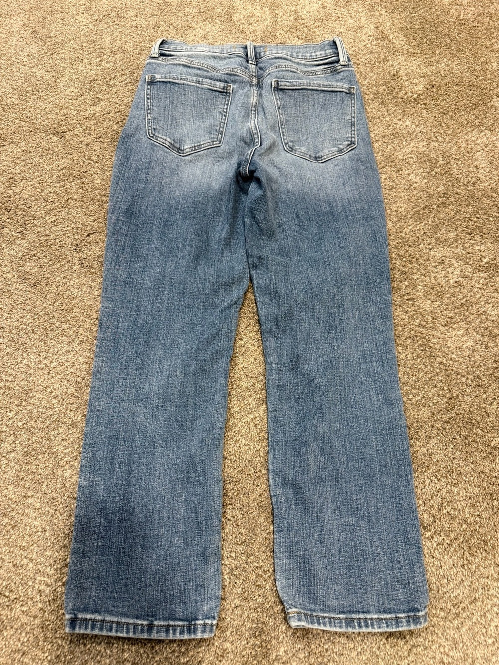 GT-0146 — Eunina High Rise Straight Leg Distressed Jeans 7/28 Light Wash