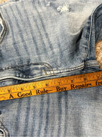 GT-0146 — Eunina High Rise Straight Leg Distressed Jeans 7/28 Light Wash